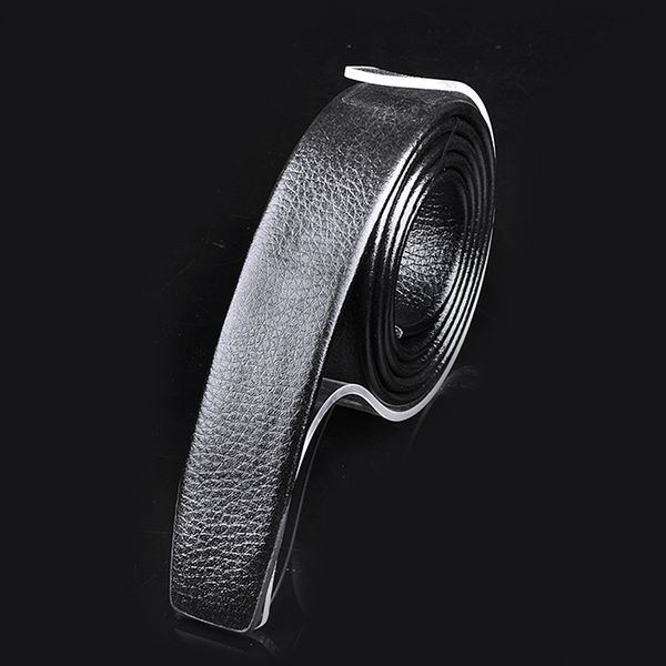 

internet men's automatic strip scratch-resistant ultra-fiber imitation leather belt strip headless belt body, Black;brown