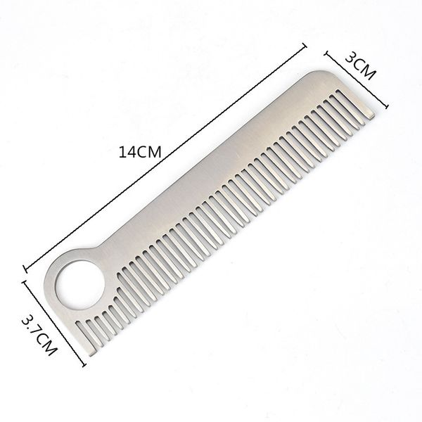 wholesale Pettine per capelli Health Care unisex in acciaio inossidabile EDC gear Tactical Pocket Matte Comb