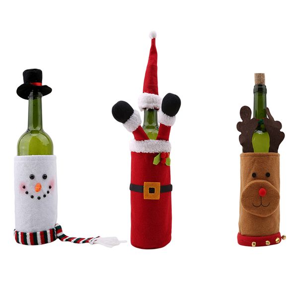

wine bottle cover bags merry christmas decorations for home santa claus snowman xmas noel dinner decor natal new year decoration