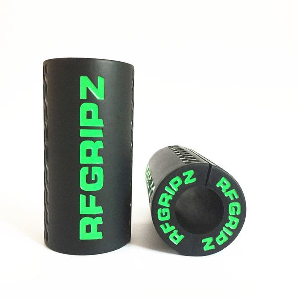 

2 sizes 1 pair bright color filled barbell and dumbbell fat grips turns barbell dumbbell and kettlebell into thick gripz