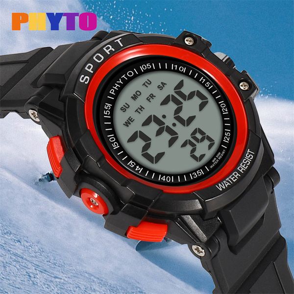 

wristwatch sports men led electronic watch fashion digital wrist watches mens outdoor life waterproof watch cc, Slivery;brown