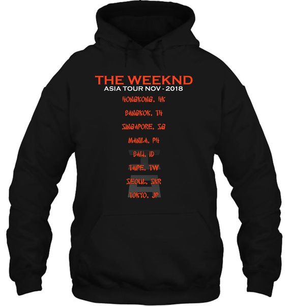 

men hoodie new the weeknd asha asia tour s to 2xl women streetwear, Black