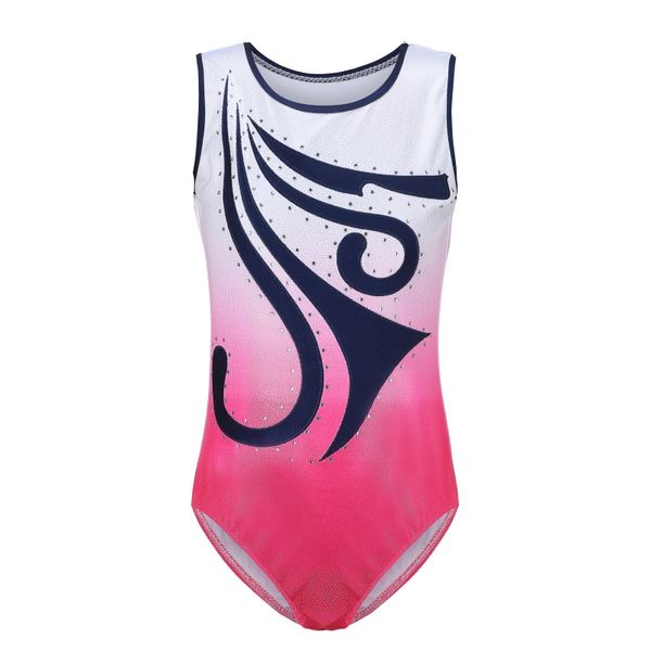 

girls sleeveless gymnastics leotard one-piece children ballet dance wear kids training dancewear practice bodysuit h6 s1 new, Black;red