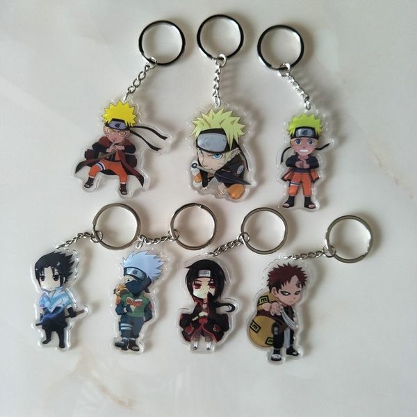 

anime surrounding naruto key chain naruto acrylic pendant kakashi sasuko bag pendant is all transparent, Silver