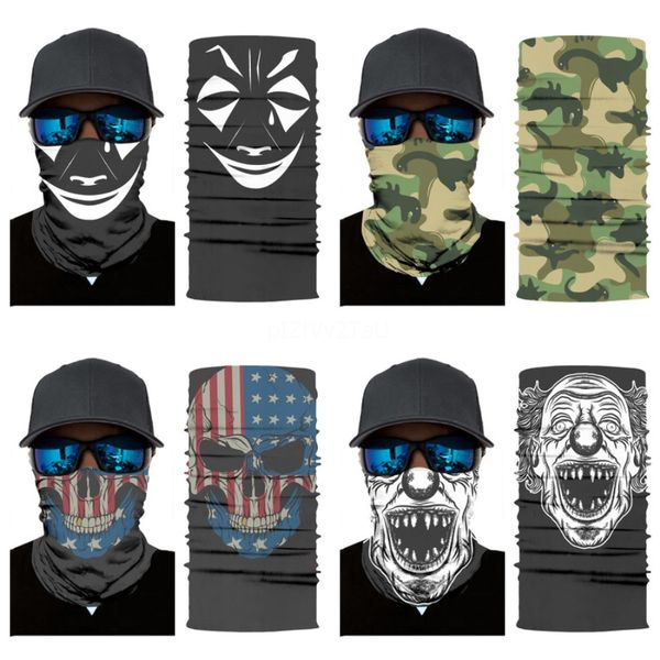 

zu8n0 festival hallowen ghost magic skull scarf seamless dust mask scary skull mask face multi-function headskull scarf bike cycling face#51, Blue;black