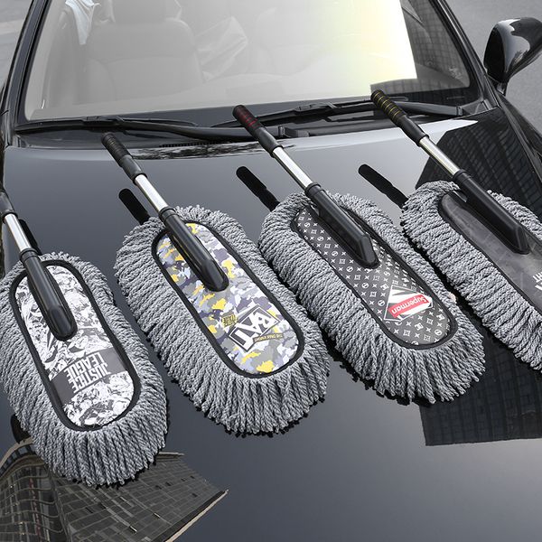 

car supplies trendy detachable duster remove dust fibre car mop telescopic car wash brush clean tool
