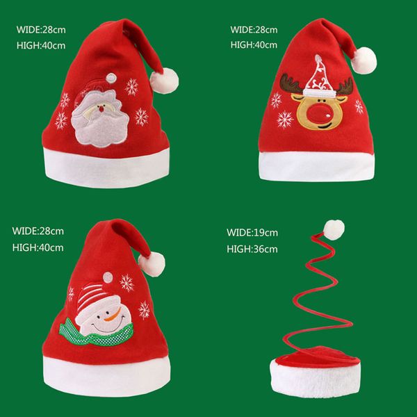 

christmas hat santa claus hats embroidery elk snowman cap xmas decoration party costume for men women