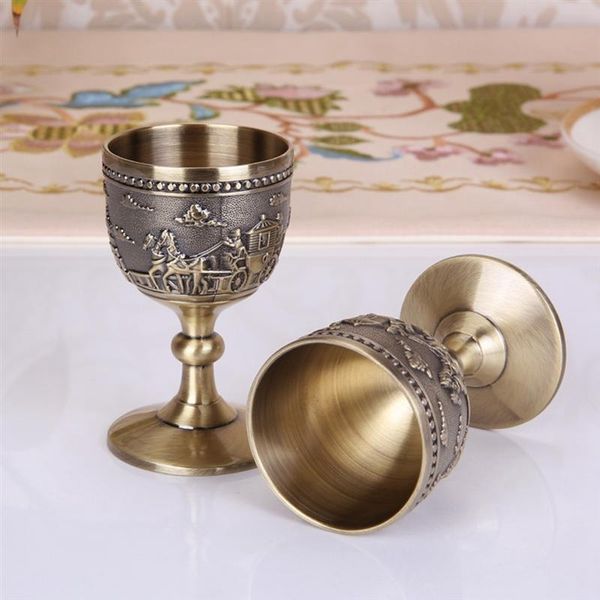 

classical metal wine cup handmade small goblet household copper wine glass carving pattern other dinnerware
