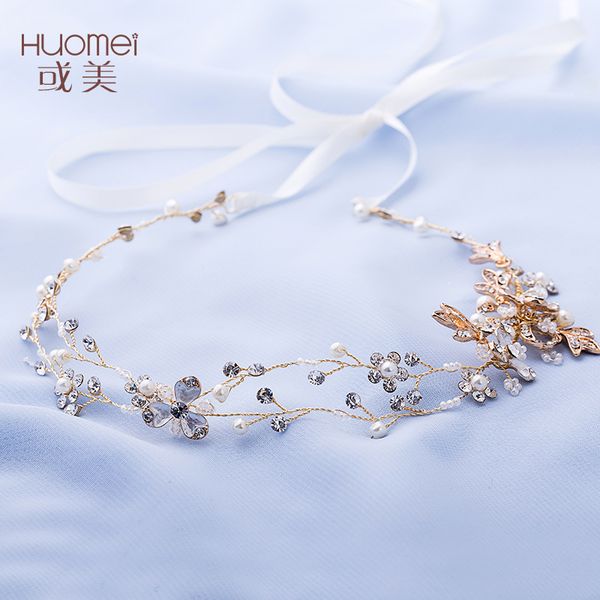 

npason headwear hair jewelry wedding dress tiara fashion hairband full dress accessories exquisite bridesmaid headwear d215, Golden;white
