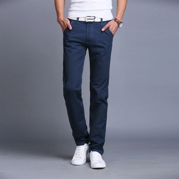 

trousers 9 colors slim fit size 28~38 men's clothing 2019 new fashion men pants cotton washed casual pants men straight, Black