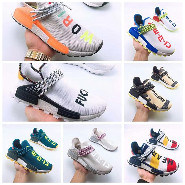 

andh2a 2019 nmd human race pharrell williams hu trail nerd men womens running shoes nmd yellow blue designer sports shoes size 36-45