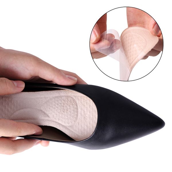 

20cm women silicone insole heel pain relieve pad ortc shoes insoles pain relieve, Black