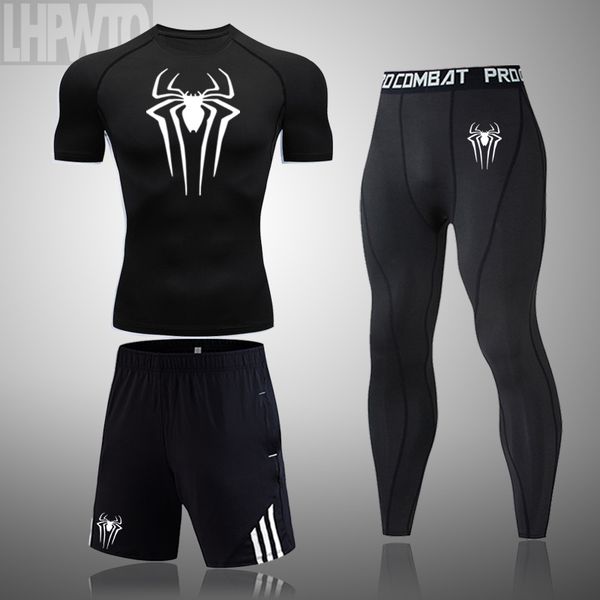 

men's sport running suits basketball soccer training tracksuits jersey summer fitness sportswear gym clothing sets, Black;blue