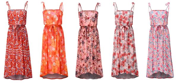 

2020 the new spring and summer fashion print strapless dress for american and american cross-border womenswear, Black;gray