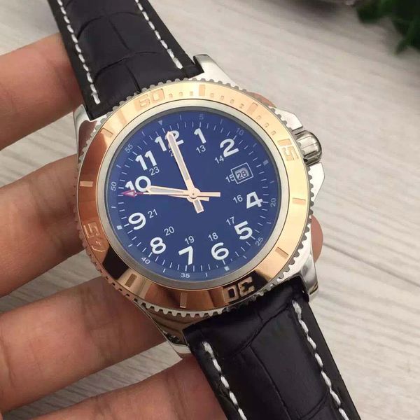 

delicate and practical superocean mens watches br 1884 automatic mechanical 42 black dial outdoor man watch with arabic numeral hour markers, Slivery;brown