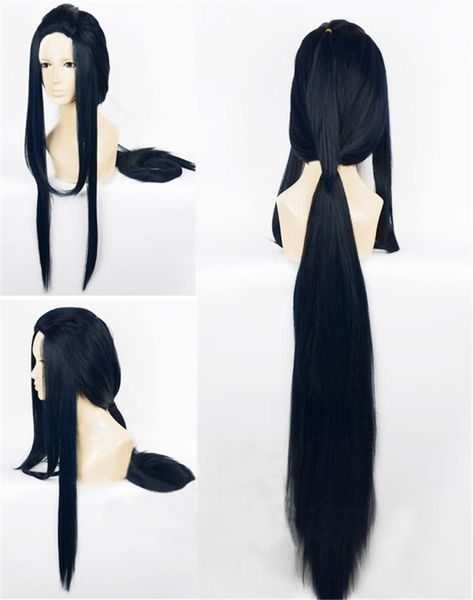 

120cm navy bue hakuei ren styled wig anime magi: the labyrinth of magic cosplay, Black