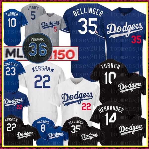 

35 Cody Bellinger Los Angeles Men's Dodgers Jersey 22 Clayton Kershaw 5 Corey Seager 10 Turner 14 Enrique Hernandez 8 Machado Baseball