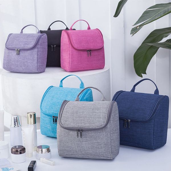 

1 pc cosmetic wash bag oxford cloth large capacity toiletry storage bag portable travel hanging business wash organizer
