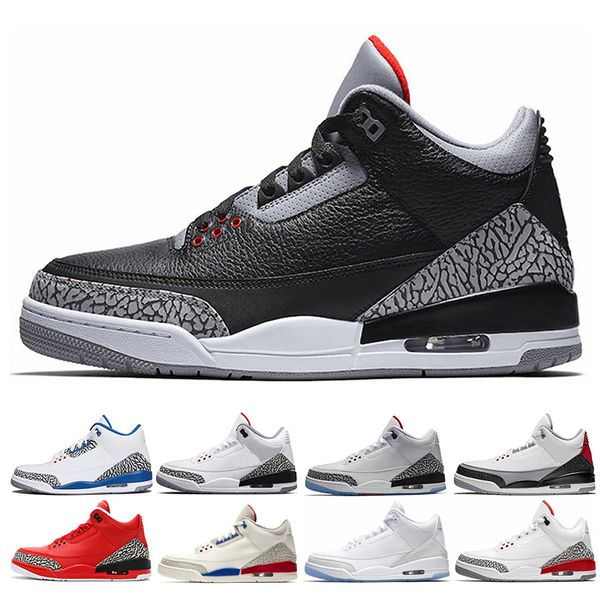 

3s pure white 3 mens basketball shoes tinker katrina jth throw line white black cement men sports designer sneakers boots size 13