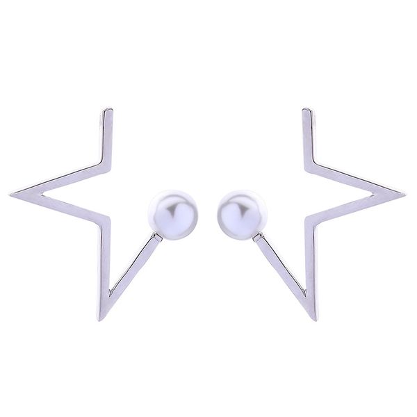 

new fashion copper material star fresh and simple style electroplated female earrings birthday party supplies, Golden;silver