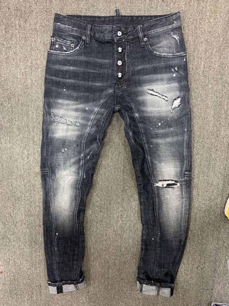 

dsenqi new men jeans ripped for jeans pants biker outwear man pants t111, Blue