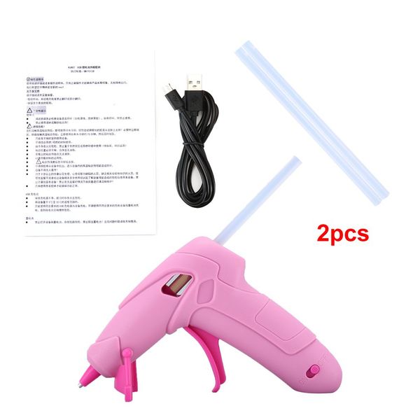 

rj807 usb charging 5v/1a melt glue gun with glue stick for diy handwork repair tools electric heat temperature guns