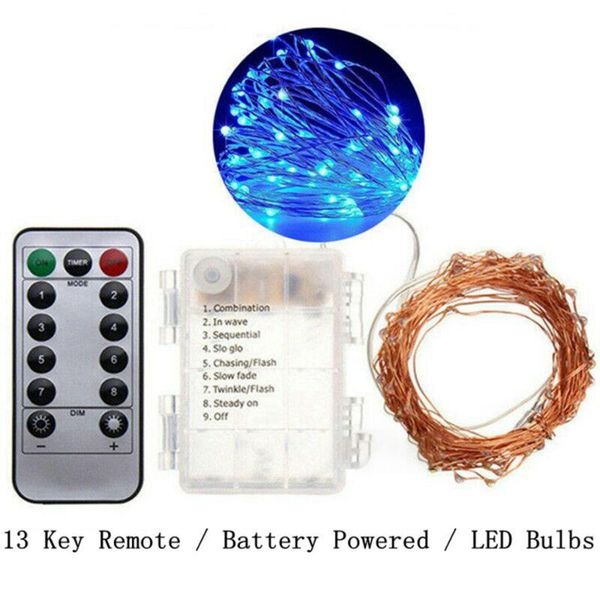 

50/100 pcs leds battery operated mini led copper wire string fairy lights + remote controller car home universal holiday decor