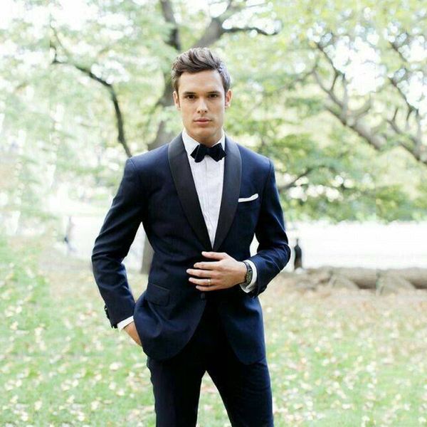 

casual groom tuxedo navy blue suits for business men blazer classic costume homme 2piece(coat+pants)man outfit slim fit terno masculino, Black;gray
