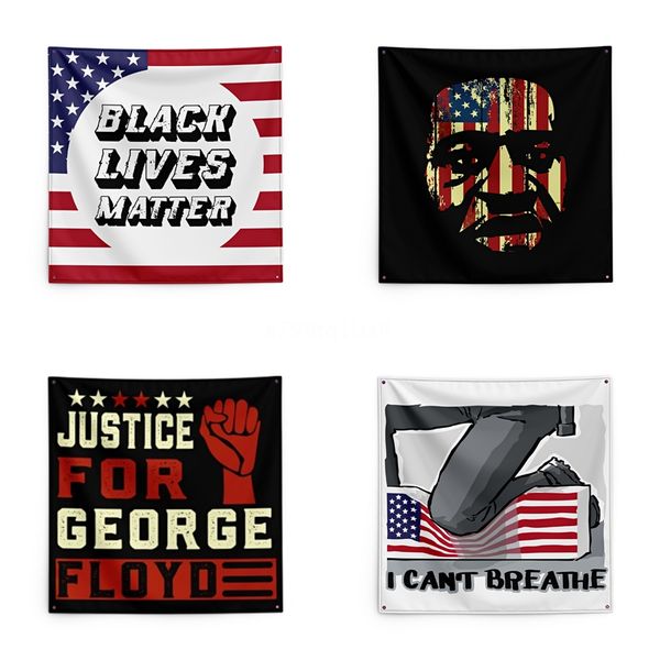 

150*150cm i cant breathe blanket trump printing tapestry black lives matter household wall banner #qa98372