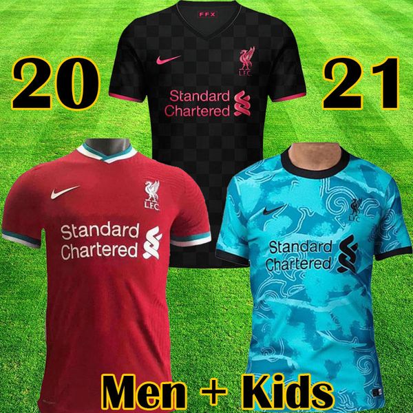 

ППЖ Мохамед М. Салах FIRMINO KOP футбол Джерси рубашки футбола 20 21 ВИРДЖИЛ MANE 2020 2021 вратарь Мужчины + Дети Комплект униформы