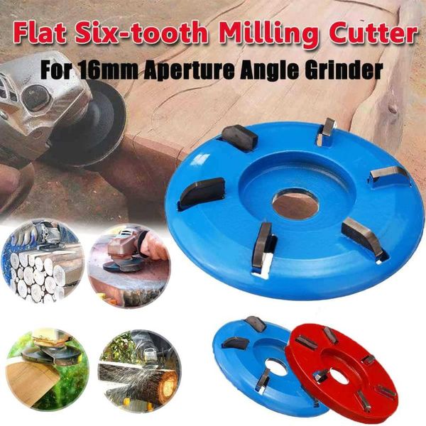 

six teeth power wood carving cutter disc milling attachment 90mm diameter 16mm bore arc/flat for angle grinder polishing tools