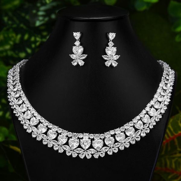 

missvikki new design fine cubic zirconia bridal wedding jewelry sets clear green crystal noble jewelry for women, Silver
