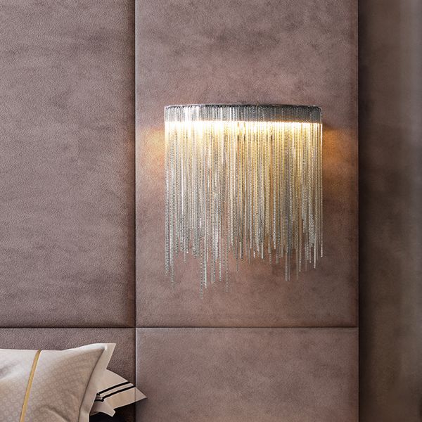 

italian tassel wall lamp living room background decoration wall light bedroom bedside creative stair aisle led sconce vanity lights
