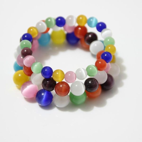 

link, chain 8mm 10mm 12mm opal bracelet colorful candy colors bracelets for women and girls yoga mala beads drop, Black