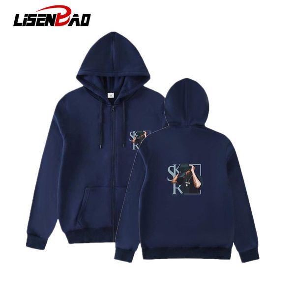 

lisenbao men casual zipper hoodies casual sweatshirt zipper sweatshirt men hoodies streetwear hip hop autumn winter coat, Black