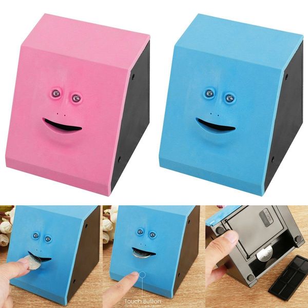 

face money eating box automatic saving bank chewing piggy bank cat safe box savings money for children candy machine