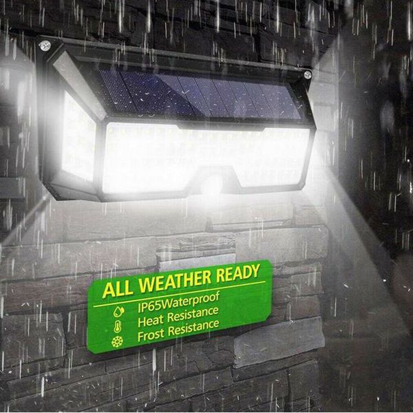 

led solar power pir motion sensor wall light outdoor yard garden lamp waterproof