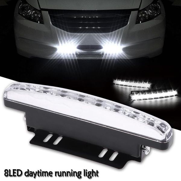 2 teile/los 8 LED Tagfahrlicht Autos DRL Nebel Fahren Tageslicht Scheinwerfer Automatische Weiß Wasserdichte Lampe