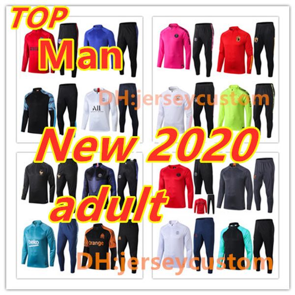 

paris 19 20 soccer tracksuit football training suit 2019 2020 survetement de foot chandal futbol tracksuit jogging survÃªtement footbal, Black