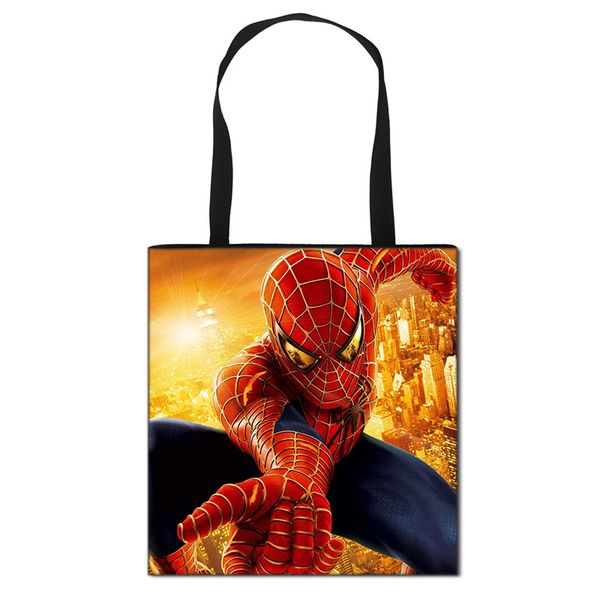 

anime superhero portable crossbody bag men women foldable shopping bag large capacity crossbody travel beach storage