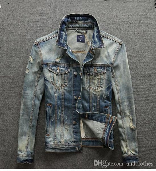 

designer jacket sale autumn lover denim casual black blue jacket men's letters printing old streetwear cowboy jacket sizes m-3, Black;brown