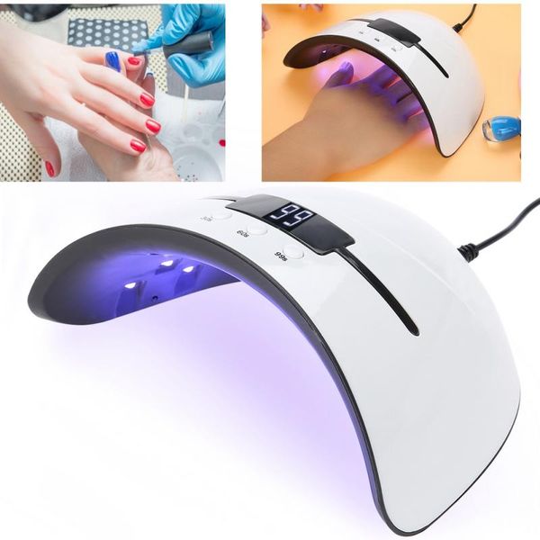 

36w uv nail dryer for all types gel polish ptherapy uv led for nail machine tool curing 30/60/90s timer usb a