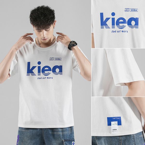 

ins short sleeve t-shirt men's summer summer wear couples on clothes loose-fit korean-style trend popular brand printed half sle, White;black