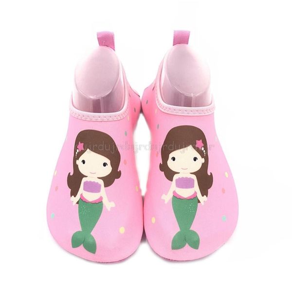 

1 pair kids cartoon swim shoes boy girl anti slip socks beach pool surfing not absorbing water lightweight for swimming s16 19