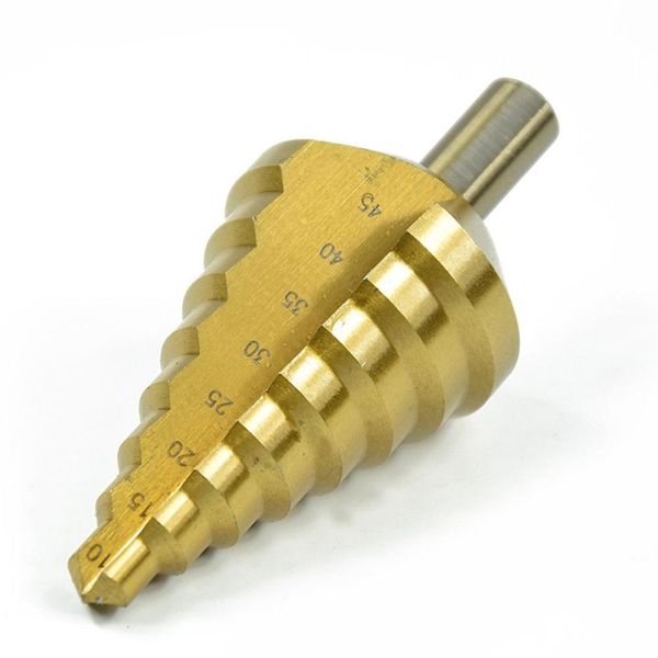 

hss titanium coated step drill bit set 10-45mm triangle shank for metal wood drill hole cutter tools step cone bit