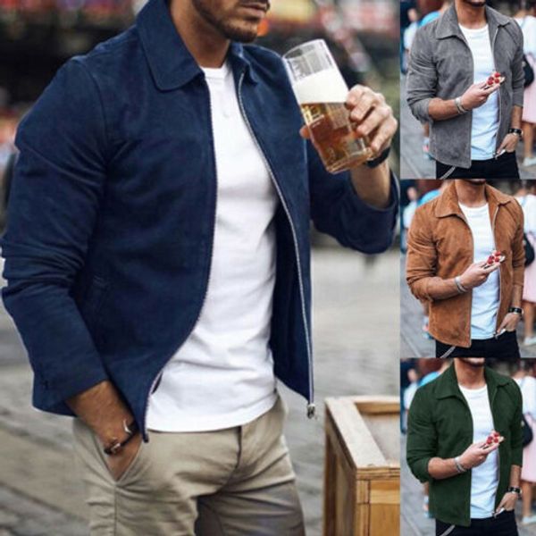 

мужская мода замша куртка slim fit байкер мотоциклов пальто куртки и пиджаки, Black;brown