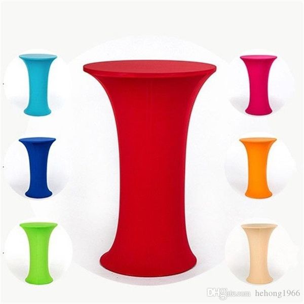 

l wedding ceremony elastic cover round table cloth banquet activity elastic force spandex cocktail bar sleeve pure color 38py5 ff