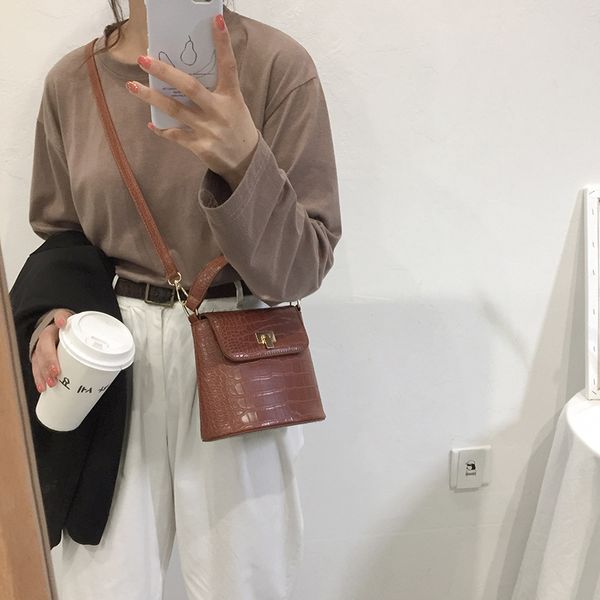 

2019 мода сумки bucket bag texture плеча сумка