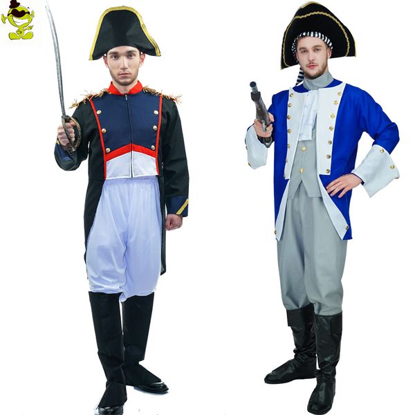 

men's neopleon costume cosplay party cololnial general clothing halloween party for adults man role play cololnial costumes, Black;red