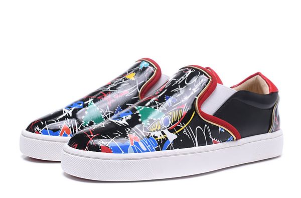 

нового роскошных дизайнерской мужской red bottoms обувь low top мода замша шипы мокасины заклепка повседневный размер лодка квартира сша 12, Black